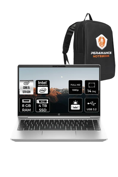 HP ProBook 440 G10 Intel Core i5 1335U 8GB 4TB SSD 14" FHD FDOS & PER4 Çanta ürün görseli 1
