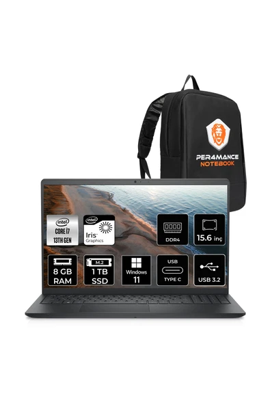 Dell Inspiron 15 3530 i7 1355U 8GB 1TB SSD 15.6'' FHD 60Hz IPS W11H Dizüstü Laptop & PER4 ÇANTA ürün görseli 1