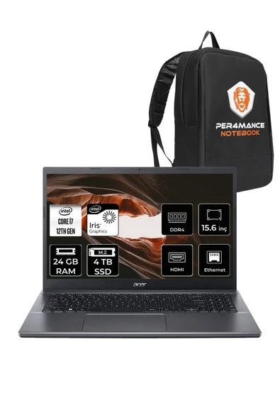 ACER Extensa 15 EX215-55 i7-1255U 24GB RAM 4TB SSD 15.6'' FHD FDOS Dizüstü Bilgisayar & PER4 ÇANTA ürün görseli 1