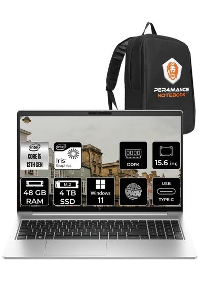 HP Elitbook 650 G10 i5 1335U 48GB RAM 4TB SSD 15.6'' FHD W11PRO 8A573EA & PER4 ÇANTA ürün görseli 1
