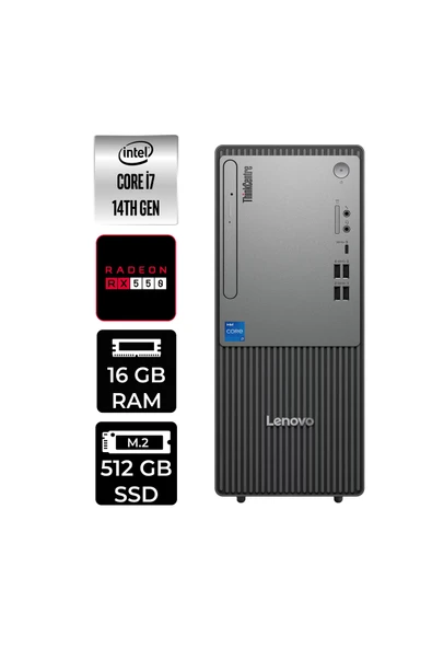 LENOVO ThinkCentre Neo 50T G5 i7 14700 16GB 512GB SSD RX550/4GB FDOS Masaüstü Bilgisayar & PER4 USB Bellek ürün görseli 1