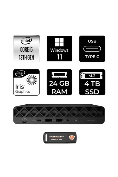 HP Pro Mini 260 G9 Intel Core i5 1335U 24GB 4TB SSD W11H Mini Masaüstü Bilgisayar ürün görseli 1