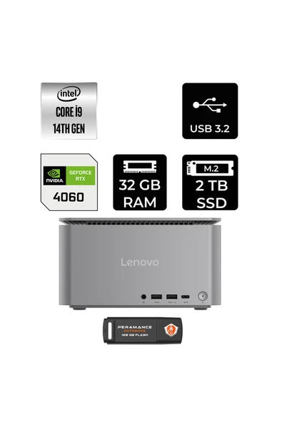 LENOVO ThinkCentre Neo i9 14900 32GB 2TB SSD RTX4060/8GB FDOS Mini Masaüstü Bilgisayar ürün görseli 1
