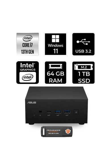 ASUS ExpertCenter PN64 i7 13700H 64GB 1TB SSD W11H Mini Masaüstü Bilgisayar ürün görseli 1