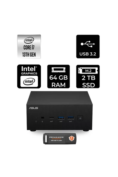 ASUS ExpertCenter PN64 i7 13700H 64GB 2TB SSD FDOS Mini Masaüstü Bilgisayar ürün görseli 1