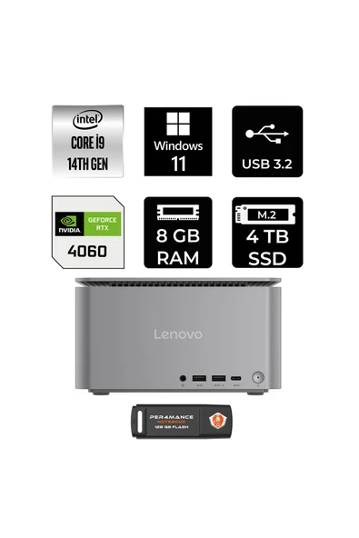 LENOVO ThinkCentre Neo i9 14900 8GB 4TB SSD RTX4060/8GB W11H Mini Masaüstü Bilgisayar ürün görseli 1