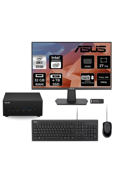 ASUS ExpertCenter PN64 i7 13700H 32GB 4TB SSD 27" FHD FDOS Mini Masaüstü Bilgisayar ürün görseli 1
