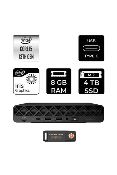 HP Pro Mini 260 G9 Intel Core i5 1335U 8GB 4TB SSD FDOS Mini Masaüstü Bilgisayar ürün görseli 1
