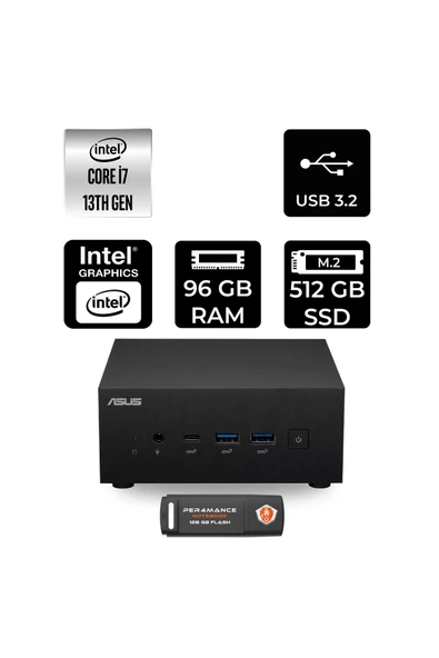 ASUS ExpertCenter PN64 i7 13700H 96GB 512GB SSD FDOS Mini Masaüstü Bilgisayar ürün görseli 1