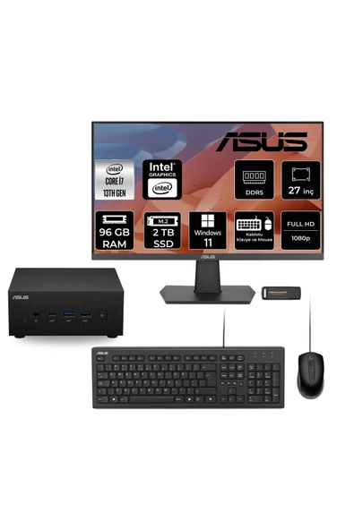 ASUS ExpertCenter PN64 i7 13700H 96GB 2TB SSD 27" FHD W11H Mini Masaüstü Bilgisayar ürün görseli 1