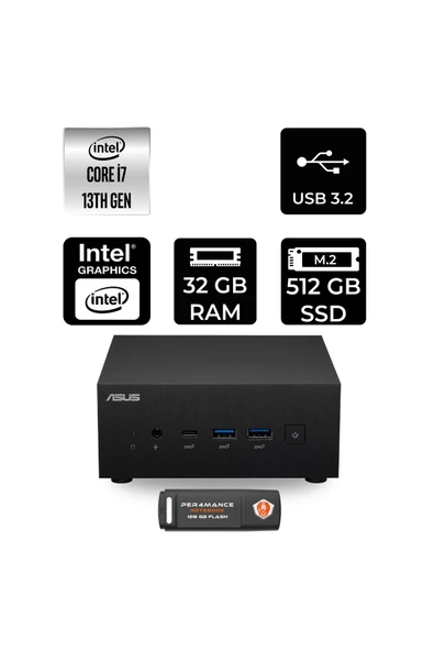 ASUS ExpertCenter PN64 i7 13700H 32GB 512GB SSD FDOS Mini Masaüstü Bilgisayar ürün görseli 1