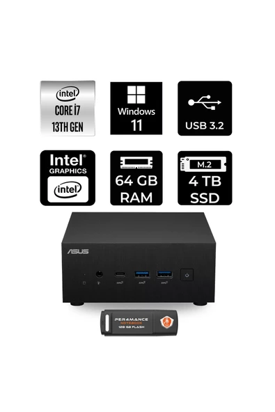 ASUS ExpertCenter PN64 i7 13700H 64GB 4TB SSD W11H Mini Masaüstü Bilgisayar ürün görseli 1