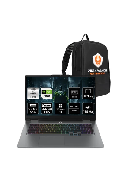 LENOVO LOQ i7-14700HX 96GB 256GB SSD RTX5070/8GB 115W FHD 17.3" W11H Gaming Laptop & PER4 ÇANTA ürün görseli 1