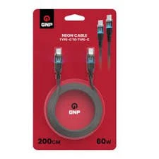 GNP Type-C to Lightning 1.2 m Gri Neon Işıklı Kablo 27 W ürün görseli 1