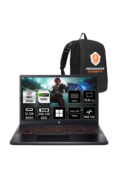 ACER Nitro V15 i7 13620H 12GB 256GB SSD RTX5060/8GB 15.6" FHD 165Hz W11P Gaming Laptop ürün görseli 1