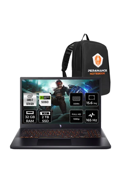 ACER Nitro V15 i7 13620H 32GB 2TB SSD RTX5060/8GB 15.6" FHD 165Hz FDOS Gaming Laptop ürün görseli 1