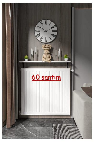 Retodesign Montajsız Beyaz Petek Üstü Metal Raf, Kalorifer Peteği Raf Dresuar Uçan Raf 60 Cm 10060 Beyaz ürün görseli 1