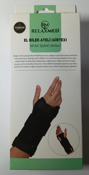 Airtex El Bilek Ateli  Alüminyum Destekli Karpal Tünel Bilekliği ve El Sabitleyici Atel ürün görseli 1