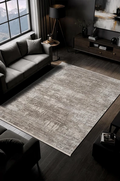 Fabay CT026A Vizon Halı Modern Desenli Pamuk Taban Salon Halısı Yatak Odası Koridor 120 X 180 VIZON ürün görseli 1