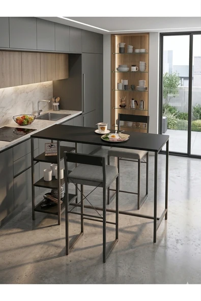 Retodesign RAFLI MİNDERLİ GOOD TAKIM SİYAH 2654S Siyah ürün görseli 1