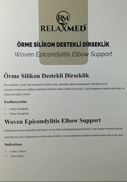 Örme Silikon Destekli Dirseklik  Tenisçi ve Golfçü Dirseği İçin Epikondilit Destek Bandajı ürün görseli 1