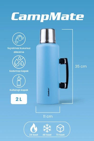 Cooker CampMate 2 Litre Paslanmaz Çelik Termos - Resim 5