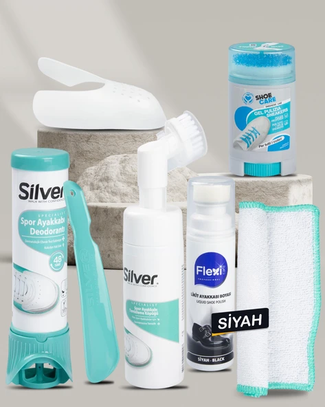 Siyah Erkek Spor Ayakkabı Bakım Seti ( Boya & Deodorant & Köpük & Jel ) ürün görseli 1