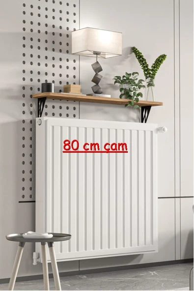 Retodesign Montajsız Çam Petek Üstü Metal Raf, Kalorifer Peteği Raf Dresuar Uçan Raf 80 Cm 20080 Atlantik Çam ürün görseli 1