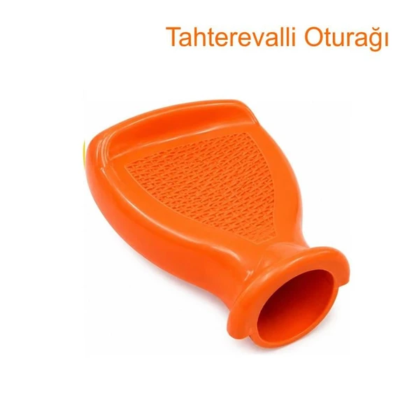 Tahteravalli Oturağı Plastik – 89 mm – Kaymaz Yüzey – Darbe Emici Kauçuk Stoperli  Turuncu ürün görseli 1