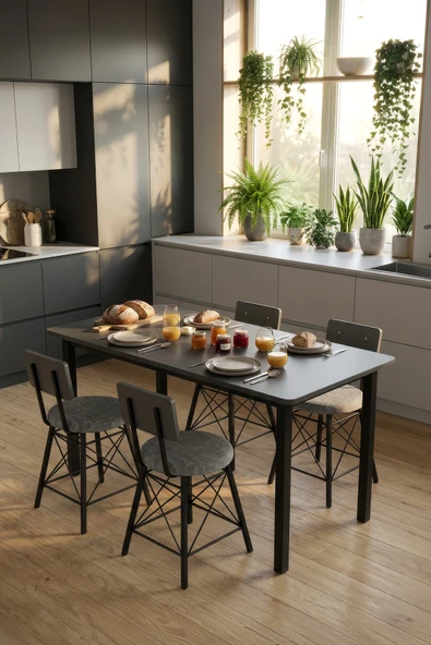 Retodesign 60/140 Antrasit Yemek Masası, Bilgisayar Masası; Oyuncu Masası 9001 Siyah ürün görseli 1