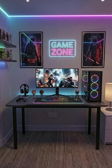 Retodesign 100 Antrasit Oyun Çalışma Masası Gaming Masa Ofis Masası 9110 Antrasit ürün görseli 1