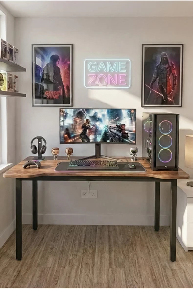 Retodesign 120 Çam Oyun Çalışma Masası Gaming Masa Ofis Masası 9121 Atlantik Çam ürün görseli 1