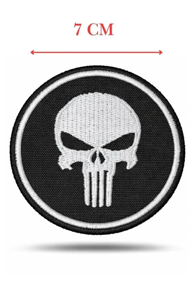 Single Sword Kurukafa Nakış Patch - Nakış Arma Peç - Resim 2