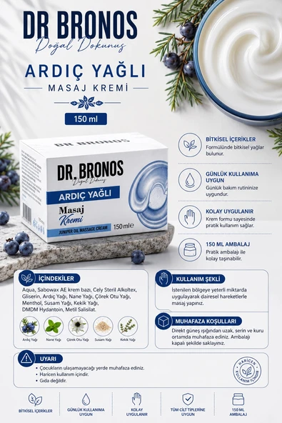 Dr. Bronos - Ardıç Yağlı Masaj Kremi 150 Ml - Resim 2