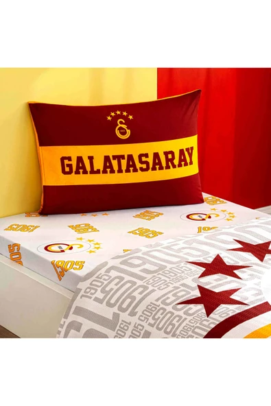 Lisanslı Galatasaray 5 Yıldız Logo Pamuk Tek Kişilik Pike Takımı ürün görseli 1