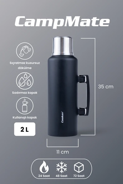 Cooker CampMate 2 Litre Paslanmaz Çelik Termos - Resim 11