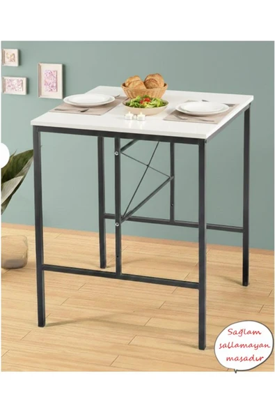 Retodesign Beyaz Yıldız 2 Kişilik 60/60 Yemek Masası Mutfak Masası 1601B Beyaz ürün görseli 1