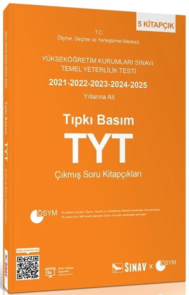 TYT Tıpkı Basım Son 5 Yıl Çıkmış Soru Kitapçıkları Sınav Yayınları ürün görseli 1