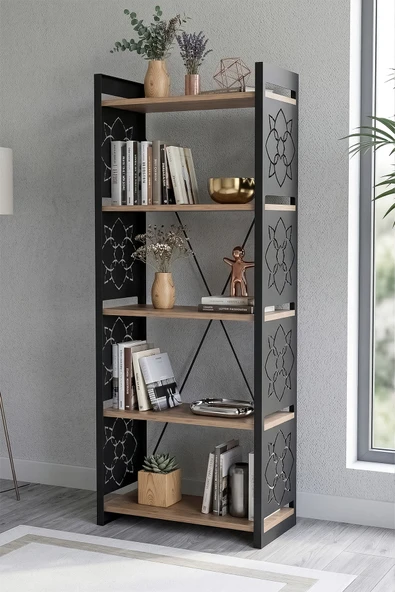 Retodesign 5 KATLI ENDÜSTRİYEL KİTAPLIK, ÇİÇEKLİK, ÇOK AMAÇLI RAF 2800 ATLANTİK ÇAM ürün görseli 1
