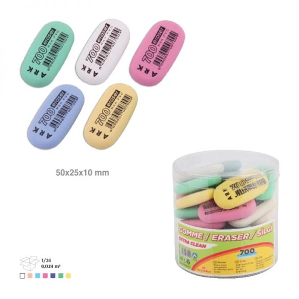 ARK Pastel Renkli Yumuşak Silgi Karışık Renk 15 Adet ürün görseli 1
