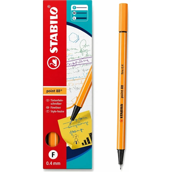 Keçe Uçlu Ince Kalem 88 Point 0.4 mm Papatya Turuncusu 88/85 10 Lu Paket ürün görseli 1
