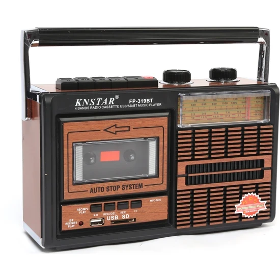 Knstar FP-319BT Nostaljik Bluetooth Kaset Çalar USB SD FM Radyo Taşınabilir Retro Müzik Çalar ürün görseli 1