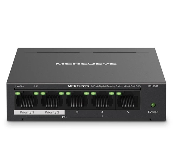 Tp-Link Mercusys MS105GP 5 Port Gigabit Switch ürün görseli 1