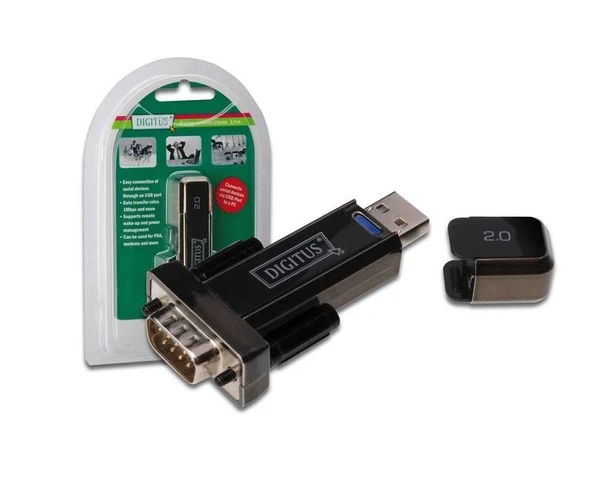 Digitus USB2.0 Erkek to RS232 (Seri) Dişi Çevirici ürün görseli 1