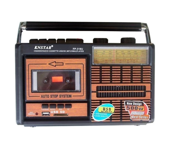 Knstar FP-319U USB SD FM Radyo Kaset Çalar Nostaljik Taşınabilir Müzik Kutusu Retro Teyp ürün görseli 1