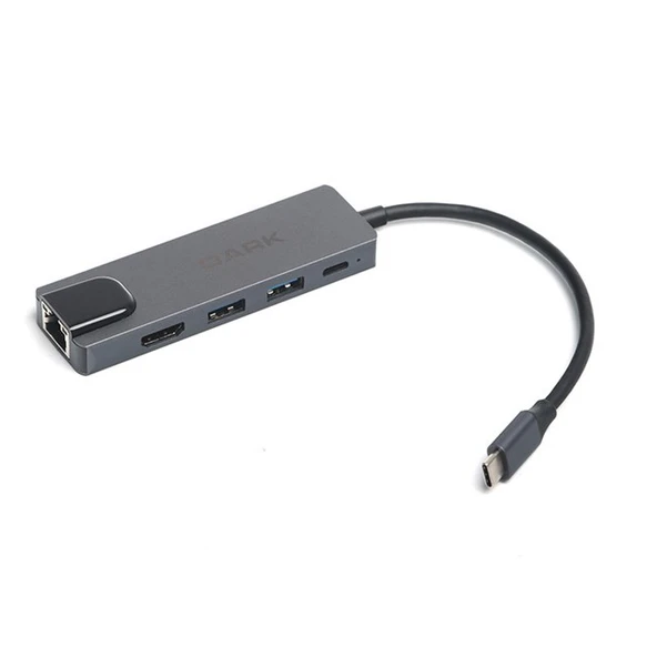 Dark (DK-AC-U31X46) Type-C to USB 3.0 + HDMI+ RJ45 ürün görseli 1