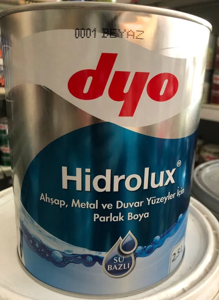 dyo hidrolux su bazlı kapı ahşap boyası beyaz 2.5lt. ürün görseli 1
