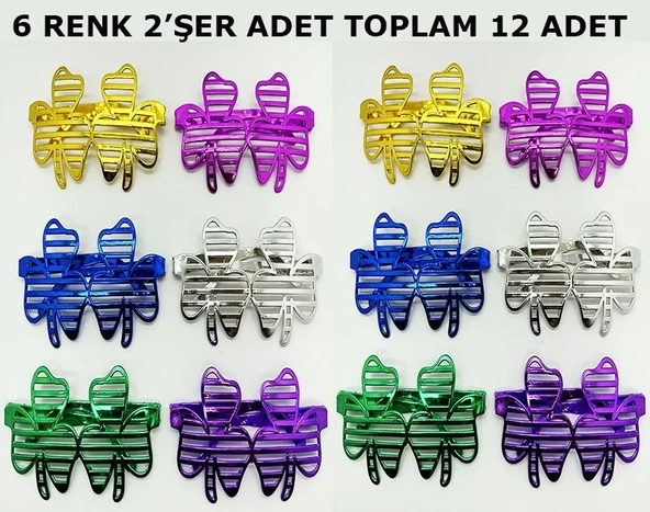 Vegas Casino Kupa Sinek Temalı Parti Gözlüğü 6 Renk 12 Adet ürün görseli 1