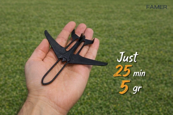 Yaylı Planör Uçak - 5 gram - 155 mm - Resim 3