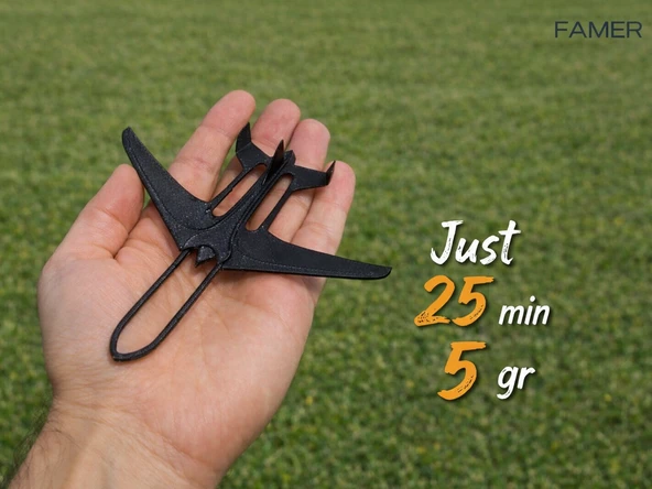 Yaylı Planör Uçak - 5 gram - 155 mm - Resim 2